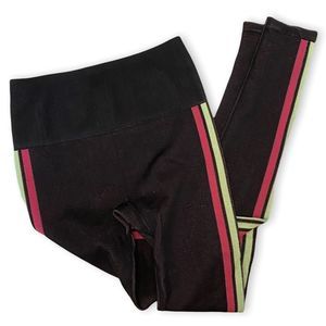 Fabletics High-Waisted Seamless Stripe Legging Pink Multi Stripe Sz XS